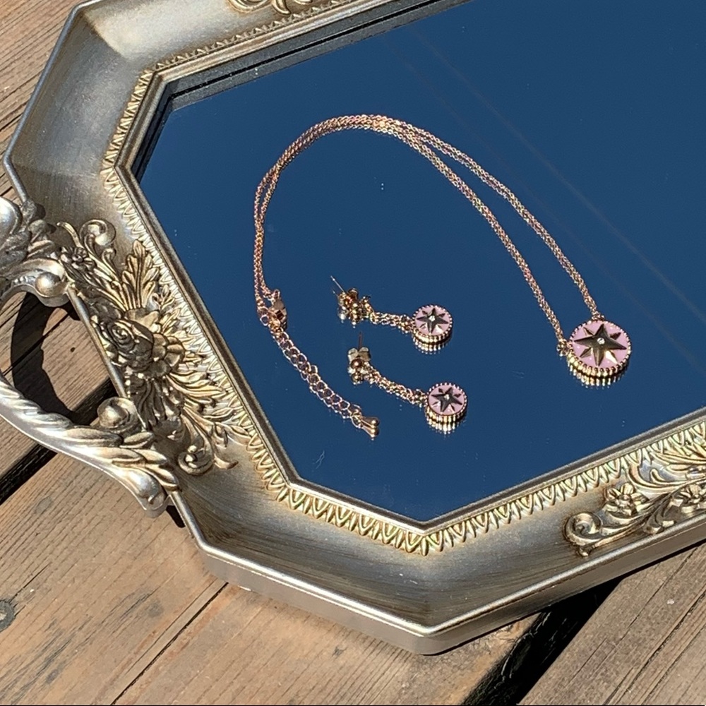 ‘Rose Des Ventes’ Style Necklace & Earring Set